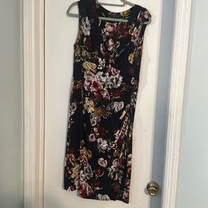 Faux wrap floral dress